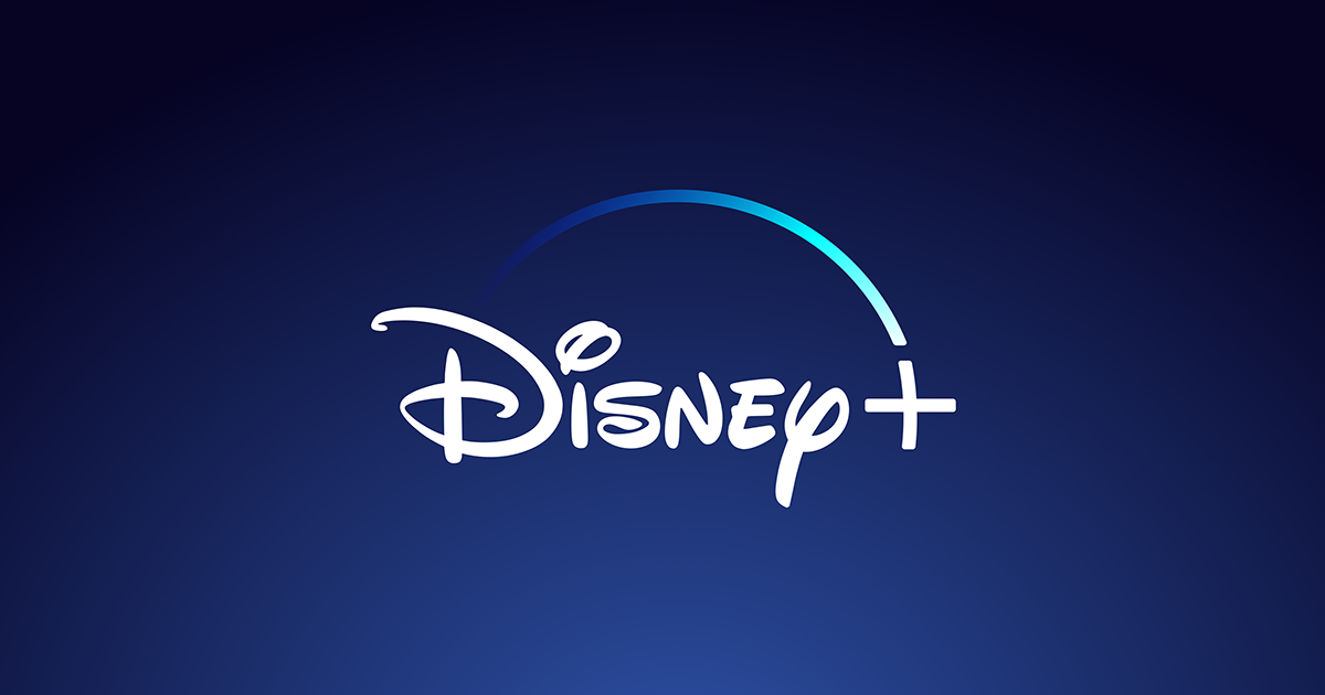 Logo da Disney +, em um fundo azul-marinho.